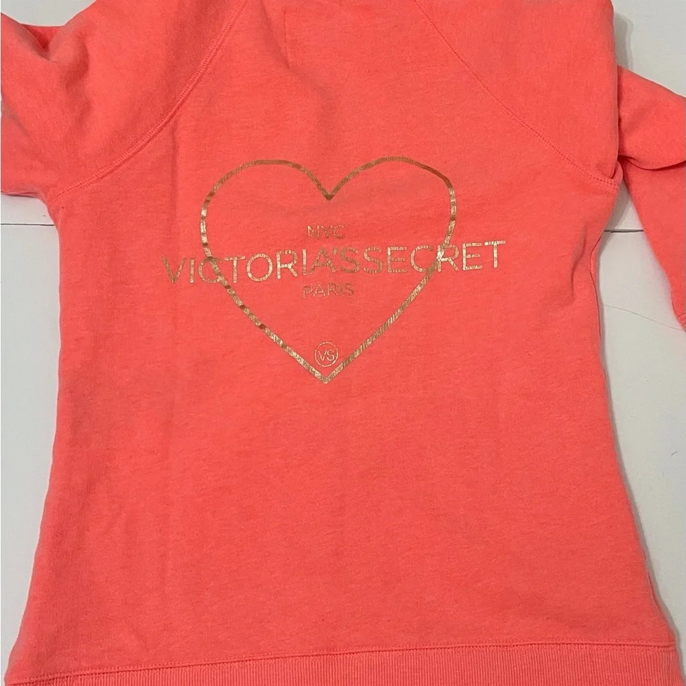 Victoria’s Secret zip up hoodie fluorescent hot pink sz XS (b1) - Picture 11 of 16